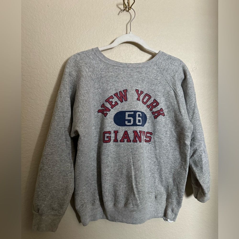 Vintage‎ 80s Champion New York Giants Crewneck Sweater Sz Large Grey Womens